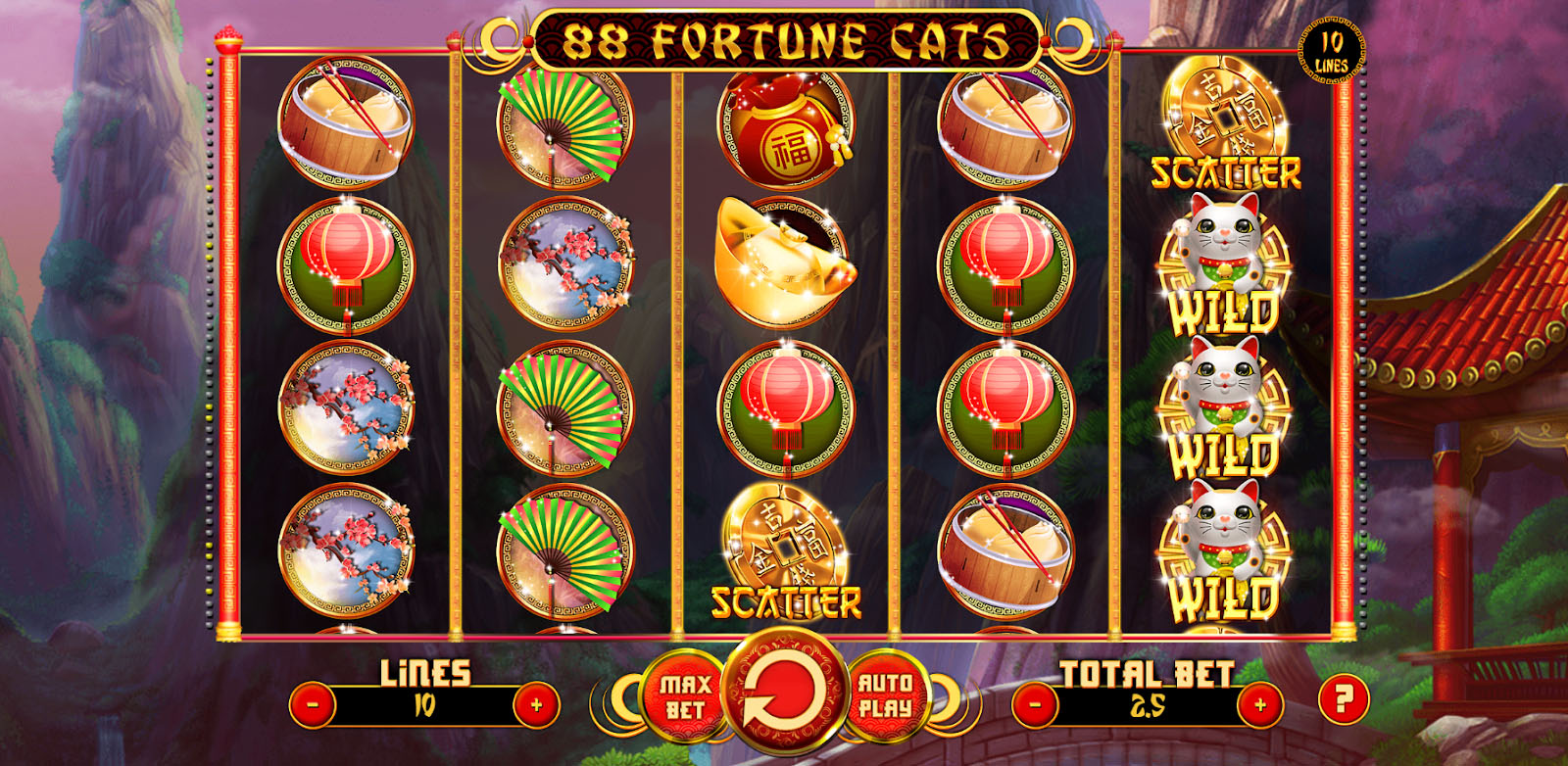 Giao diện trò chơi 88 Fortune Cats